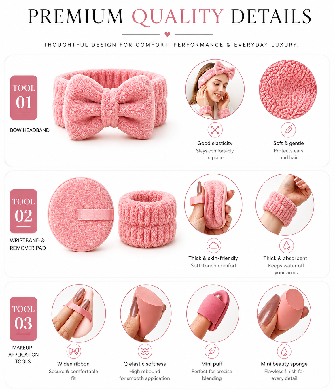 19pcs Headband Set