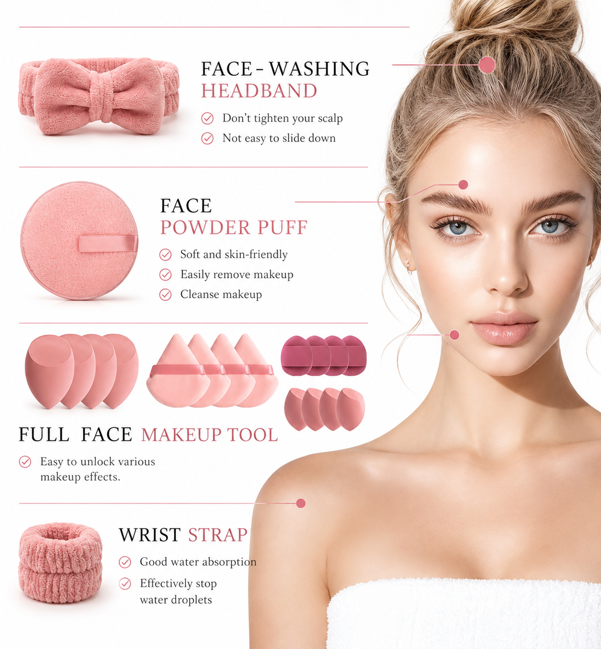 19pcs Headband Set